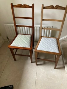 Pair of Edwardian Carved bedroom chairs - Picture 1 of 5