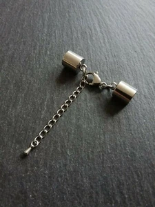 2 juegos de tapas de extremo de acero inoxidable para cable de 8,5 mm con cadena extensora (tapas de extremo de 9 mm) - Imagen 1 de 6