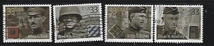 US SC# 3393-3396 33c SET SOLDATI DISTINTI di 4 USATI SUONO FUORI CARTA - Foto 1 di 1