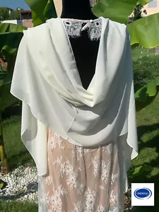 XXL Estola Paño Novia Chaqueta Blanco Marfil Bolero Novia Chaqueta Novia Bolero Crema - Imagen 1 de 12