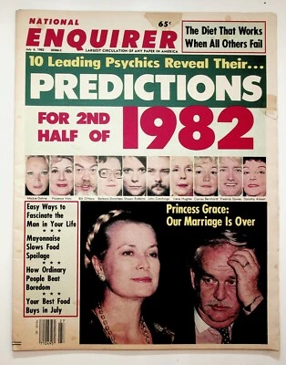 1982 July 6 National Enquirer Frank Sinatra Dean Martin Lorne Greene Princess Di - Image 1 of 4