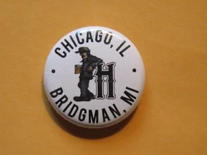 Beer BUTTON Pinback ~ HAYMARKET Brewing Co ~ Chicago, IL & Bridgman, MICHIGAN - Picture 1 of 2