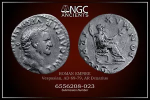 MONEDAS ROMANAS VESPASIAN NGC Ch F, anuncio 69-79. AR Denarius. A953 - Imagen 1 de 9