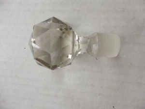 Antique Faceted Crystal Bottle Stopper 3 1/4" Perfect Condition Beautiful - Picture 1 of 3