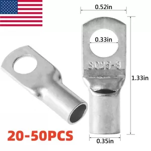 50X Battery Copper Ring Lugs Gauge 4 AWG 5/16" Wire Connectors Crimp Terminals - Picture 1 of 8