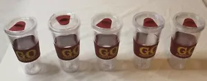 Lotto di 5 bicchieri in plastica trasparente Central Michigan Chippewas 22 once nuovi - Foto 1 di 3