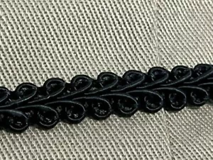Wright Flat Trim/ Woven scroll Ribbon 3/8" w Black Serpentine Scroll 12 yards - Picture 1 of 6