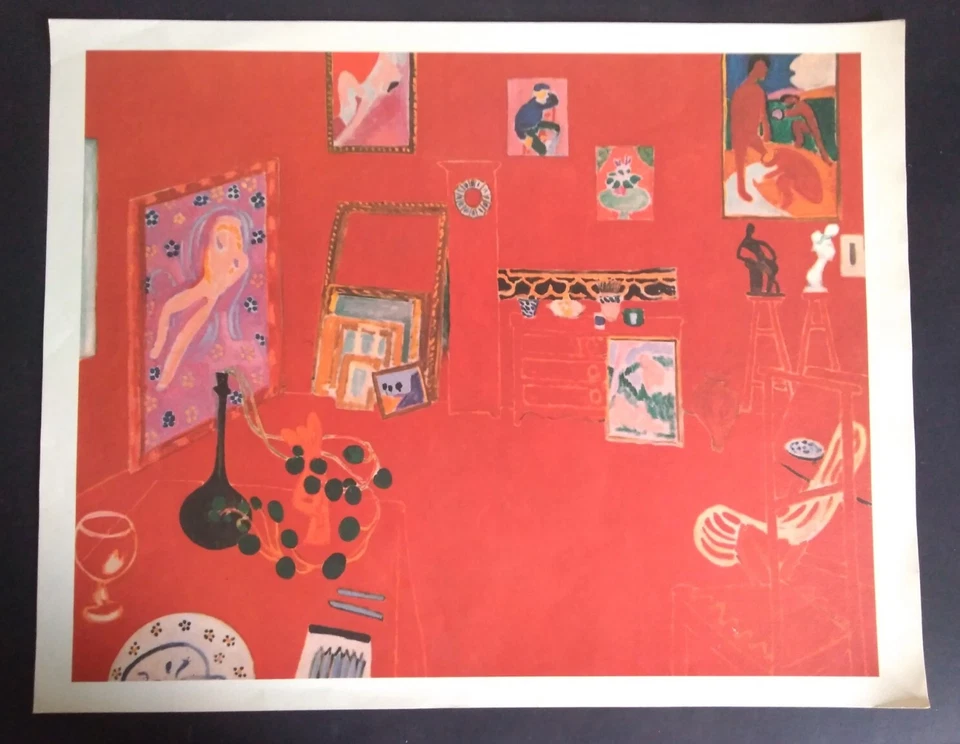 stampa QUADRO Henry MATISSE  LO STUDIO ROSSO   carta telata cm 34x43 arte - Immagine 1 di 2