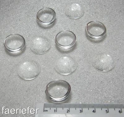 10 x Clear Round Thick Glass Dome seals for 22 mm pendant tray setting blanks - Imagem 1 de 4
