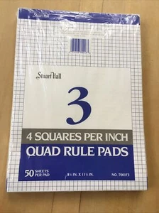 Quad Rule Pads, 8 1/2 X 11, 150 Sheets - Picture 1 of 2