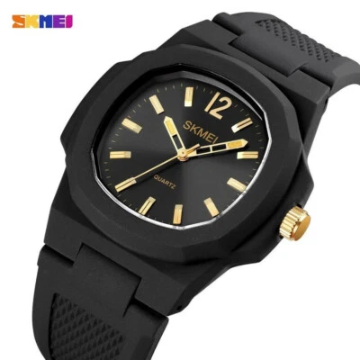 SKMEI Casual Men Quartz Watch Black Strap Male Wristwatch for Student Boys Gifts - Image 1 of 4