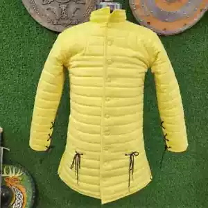 Chaqueta Aketon Medieval Gruesa Acolchada Bajo Armadura Gambeson Disfraz SCA Larpa Combate - Imagen 1 de 3