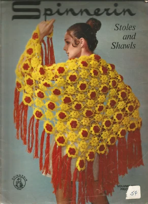 Spinnerin Stoles Shawls Crochet Knitting Patterns Vintage J31 - Image 1 of 4