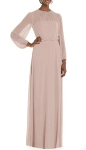 Neu mit Etikett Dessy Collection Langarm-Abendkleid Größe 16-R Toasted Sugar. 265,00 $ - Bild 1 von 10