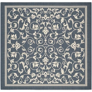 SAFAVIEH Indoor Outdoor CY2098-268 Courtyard Navy / Beige Rug - Picture 1 of 31