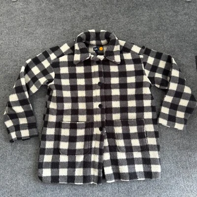 Abrigo Lee Buffalo a Cuadros Talla L Gran Tamaño Difuso Acogedor Negro Blanco Chaqueta para Mujer Foto 1 de 4
