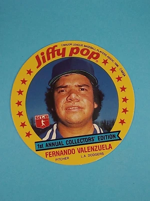 1986 MSA Jiffy Pop Discs PROMO BACK Fernando Valenzuela Dodgers midgrade ⚾ - Image 1 of 4