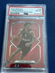2020 Obsidian Electric Etch Red Flood #162 Tyrese Maxey RC PSA 8 76ers - Bild 1 von 3