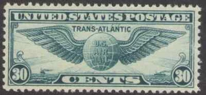 US. C24. 30c. Geflügelter Globus. Mehr Zentrierung.  postfrisch. 1939 - Bild 1 von 2