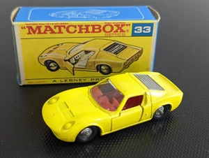 Matchbox 33 Lamborghini Miura P400, Giallo - Lesney scatola originale - Foto 1 di 13