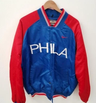 Chaqueta de bombardero de satén Phila 76ers firmada por Julius Erving Dr J NBA para hombre XL Foto 1 de 4