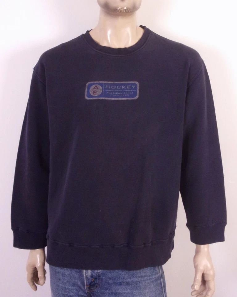 Sudadera vintage años 90 American Eagle AE Hockey Crew logotipo clásico talla L Foto 1 de 4