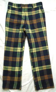 Vintage 60s Corbin Tartan Plaid Wool Pants Preppy Golf - Picture 1 of 9