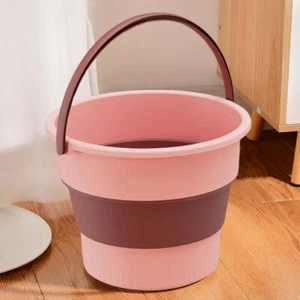 10L Faltbarer Eimer Tragbarer Wasserspeicher Eimer für Zuhause Reisen (Hellrosa) - Bild 1 von 8