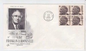 TurtlesTradingPost- Franklin D Roosevelt 6 Cent - 1966 #1128 FDC Artcraft- Block - Picture 1 of 1