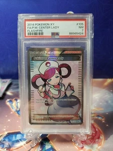 Pokémon Center Lady 2014 arte completo Holo #105 XY Flashfire PSA 7 casi nuevo JCC Pokémon - Imagen 1 de 2