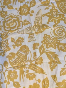 Voliere Dekorateur Stoff Thomas Paul für Duralee BTY senfgelb Vögel Blumen - Bild 1 von 6