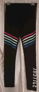 "Justice" Girls Activewear Pants, Size 18/20, Black, Stripe Accents - Picture 1 of 4