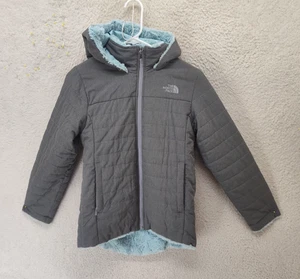 The North Face Girls Jacket Medium Gray 100% Polyester Full Zip Lined Hoodie - Picture 1 of 19