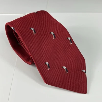 Ralph Marlin Polyester Necktie Red Golf AOP Made In USA — 第 1/4 张图片