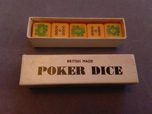🎲 Vintage Set Butterscotch Poker Würfel British Made OVP komplett - Bild 1 von 5