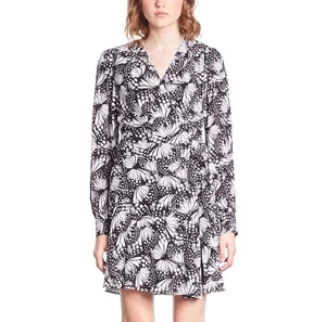 NEU The Kooples unordentliches Schmetterlingskleid schwarz weiß Langarm Größe 0 neu mit Etikett $ 415 - Bild 1 von 9