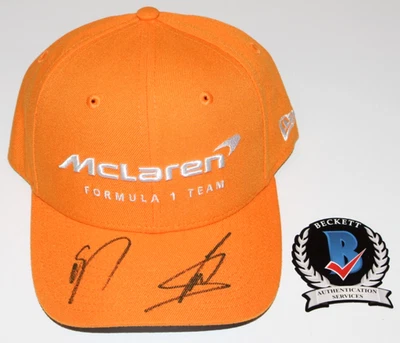 LANDO NORRIS & OSCAR PIASTRI SIGNED MCLAREN RACING FORMULA 1 F1 HAT BECKETT COA - Image 1 of 4