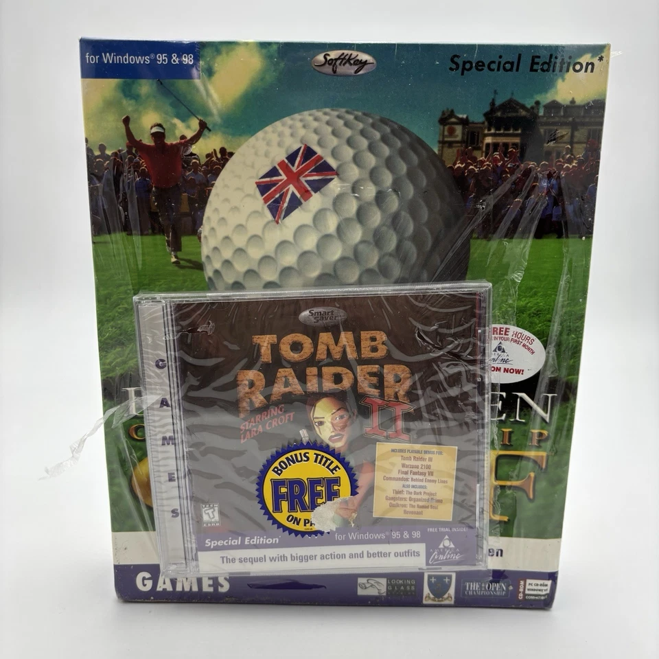 British Open Championship Golf (PC, 1998) Big Box With Demo Disc Tomb Raider - Image 1 of 4