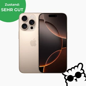Apple iPhone 16 Pro 128GB Smartphone Gold Titan Wüstensand - Sehr Gut - Bild 1 von 9