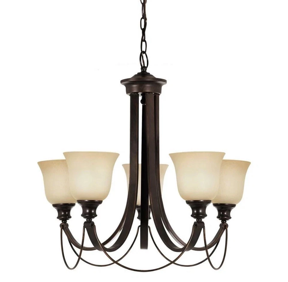 Одноуровневая люстра Sea Gull 31497-710 Park West 5 ламп 27 дюймов Burnt Sienna  - Изображение 1 из 4