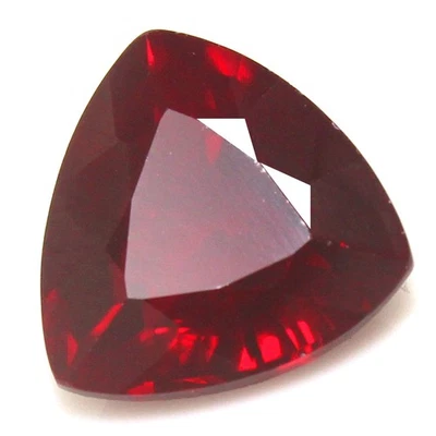Natural 7.40 Ct Certified Mogok Deep Red Ruby 12x12 MM Trillion Loose Gemstone - Image 1 of 4