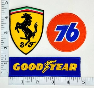 Juego de 3 parches bordados - planchado - carreras - F1 - 76 - Ferrari - Goodyear - Indy - Imagen 1 de 1