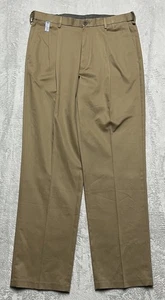 Haggar Hose Herren 36x34 braun Plissee Classic Fit Premium bügelfrei khaki Stretch - Bild 1 von 11