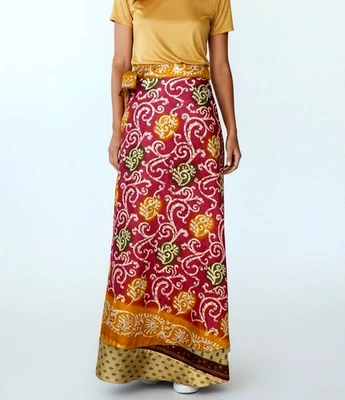 Falda Sari Darn Good Hilado Envolvente Regular 4-12 Maxi Hippie Festival Boho Reversible Foto 1 de 4