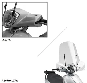 Kit completo parabrezza GIVI 107a + attacchi Liberty 50-125-150-200 / i-get - Picture 1 of 4