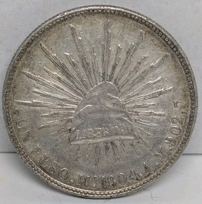 Peso de plata de México 1904 lun AM tono AU Foto 1 de 2