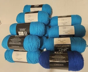 Lot of 12 (11 Teal 1 Blue) ~ Mainstays Acrylic Yarn, 7 oz ~  - Picture 1 of 5