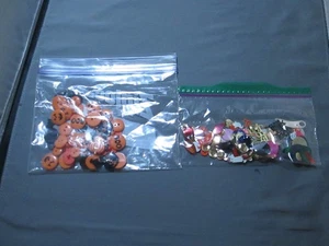 Orange & Black Halloween Buttons and sequins - Picture 1 of 3