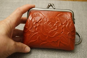 Patricia Nash große verzierte Lederborse Geldbörse & Schlüsselring neu ohne Etikett ocker - Bild 1 von 7