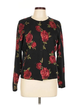 Cárdigan de seda negro Kate Hill para mujer L Petites Foto 1 de 4